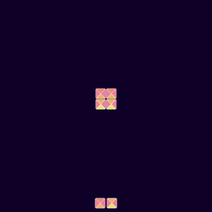 The definite champion for the largest valid square patch (2 by 2) made by a set of 2 Wang tiles.